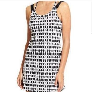 Athleta Mindelo Black & White Swim Dress 34 B/C